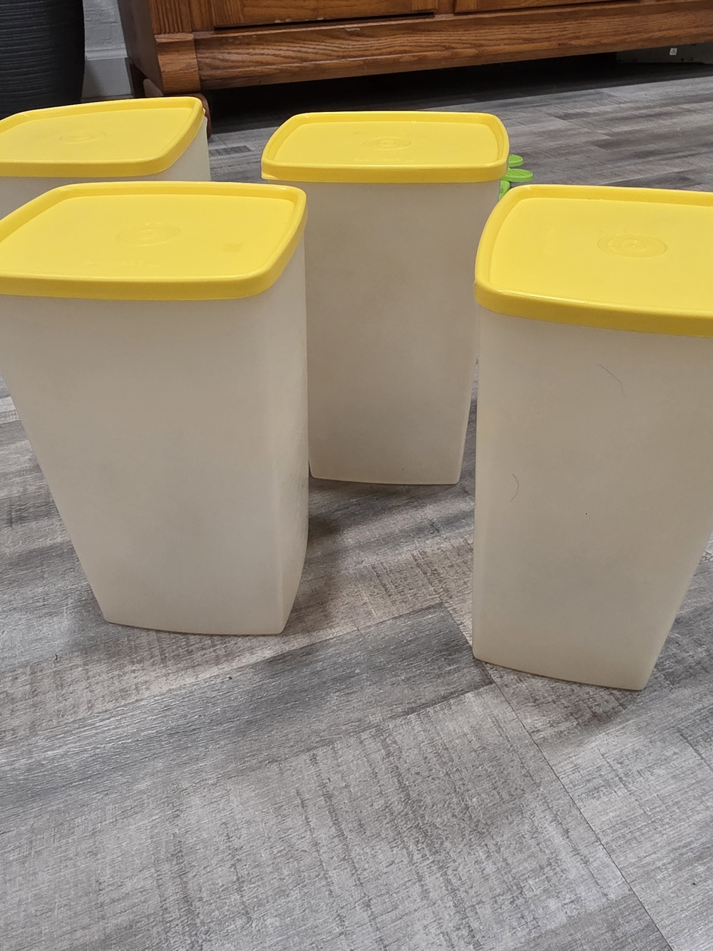 Yellow Lid Food Storage Canisters - Set of 4